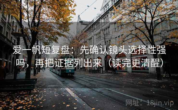 爱一帆短复盘：先确认镜头选择性强吗，再把证据列出来（读完更清醒）